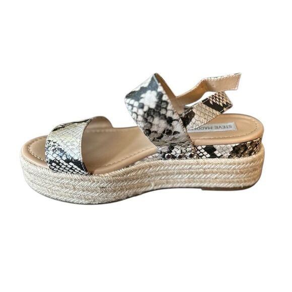 Steve Madden Women's Espadrille Wedge Sandals Size 8 Python Print - Picture 6 of 11